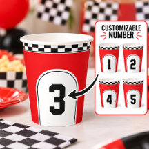 Número de Corrida Personalizado Xadrez Vermelho