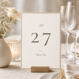 Número de Mesa de Casamento 5 x 7 Champagne Taupe