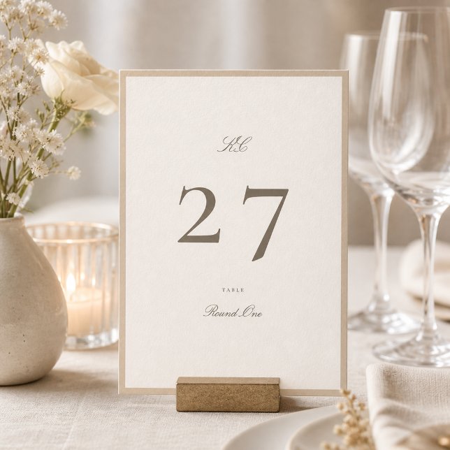 Número de Mesa de Casamento 5 x 7 Champagne Taupe (Criador carregado)