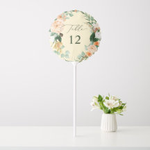 Número de Mesa de Casamento Boho Botânico Verde