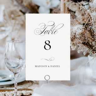 Número de Mesa de Casamento Clássico com Letra Ele