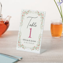 Número de Mesa de Casamento com Flores Silvestres