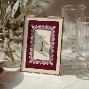 Número de Mesa de Casamento com Moldura de Renda B