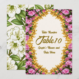 Número de Mesa de Casamento com Rododendro da Cost