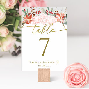 Número de Mesa de Casamento de Inverno Dourado Aqu