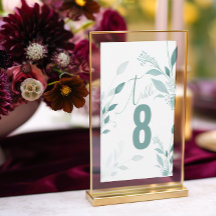 Número de Mesa de Casamento Elegante em Azul Poeir