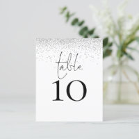 Número de Mesa de Casamento em Letra de Glitter Pr