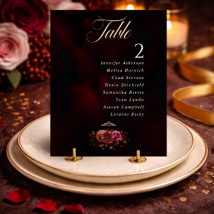 número de mesa de casamento floral chic vermelho p