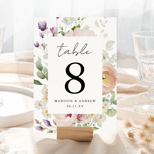 Número de Mesa de Casamento Floral de Primavera De (Criador carregado)
