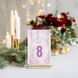 Número de Mesa de Casamento Lavanda Rosa Suave Ele