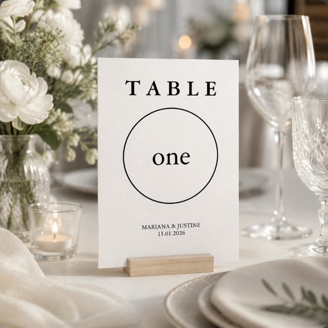 Número de Mesa de Casamento Minimalista Geométrico (Editorial Minimalist Winter Wedding Geometric Table Number)