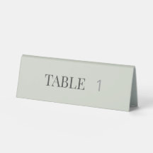Número de Mesa de Casamento Minimalista Verde Sage