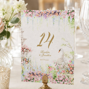 número de mesa floral castelo francês casamento 5
