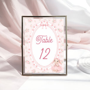 Número de Mesa Floral Rosa Bunny