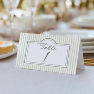 Número de Mesa Listrado de Casamento Verde