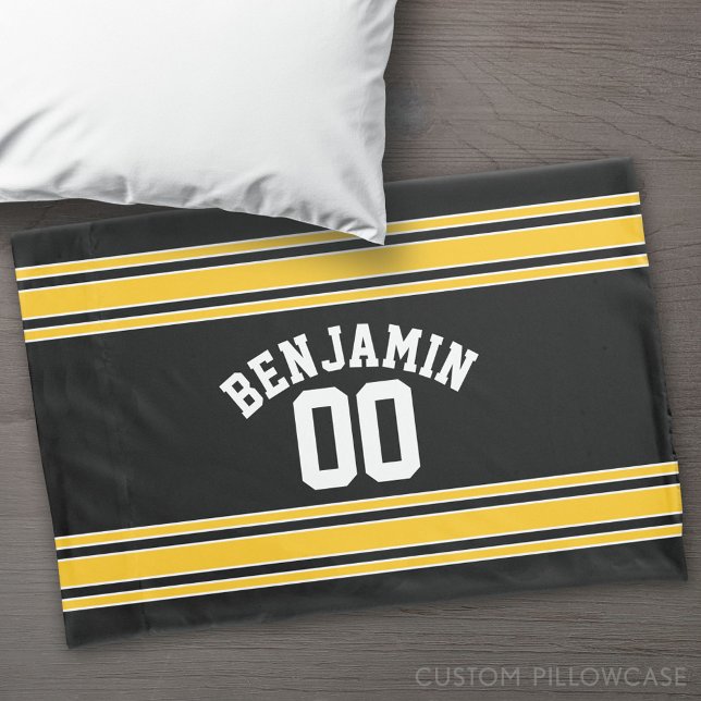 Número de Nome Personalizado de Jersey do Black an (Custom Pillowcase)