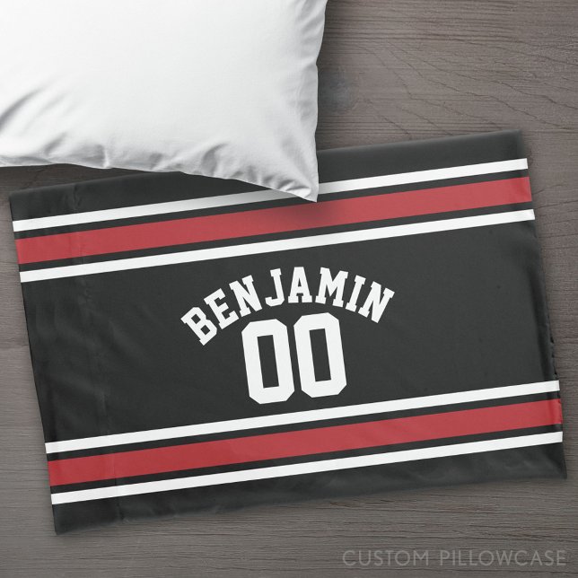 Número de Nome Personalizado de Jersey do Black an (Custom Pillowcase)