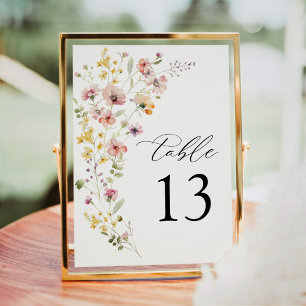 Número de Tabela de Casamento de Flor Selvagem Col