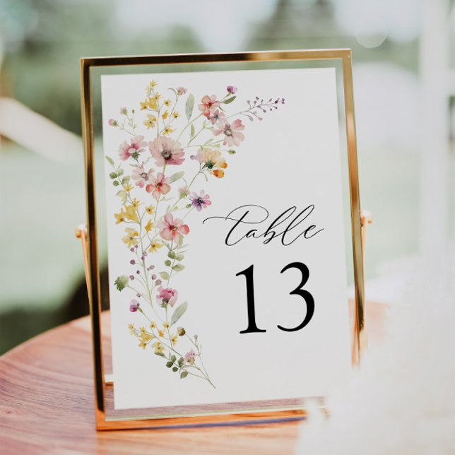 Número de Tabela de Casamento de Flor Selvagem Col (Wedding Table Number)