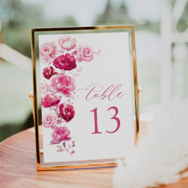 Número de Tabela de Casamento Floral de Rosa Rosa-