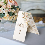 Número de Tabela de Script Botânico de Rosas de ou<br><div class="desc">O romance de um casamento do outono é capturado neste elegante design com rosas de aquarela e verde em cores quentes de outono de terracota, marfim, ferrugem, castanha, azul poeirento e verde-sábio com toques de dourado. Este design também apresenta gráficos de texto exclusivos em uma fonte de script de caligrafia...</div>