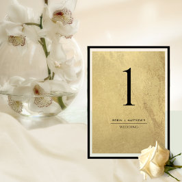 Número de Tabela Dourada e Preta Elegante e Simple