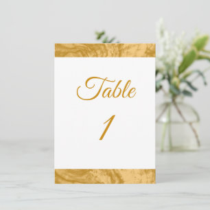 Número de Tabela Personalizada Dourada Simples Ele