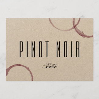 Número do cartão de mesa da adega Wine Stains
