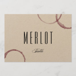 Número do cartão de mesa da vinícola Wine Stains