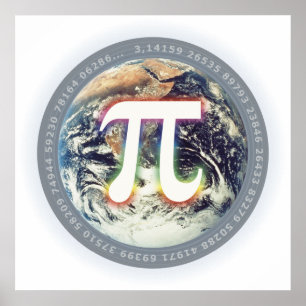 Número do Pi na terra - poster da matemática