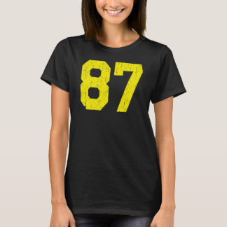 Número do Uniforme da Camisa #87 Amarelo, 87º Luga