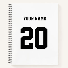Número e nome personalizados preto e branco
