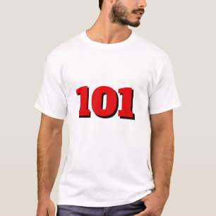 Número personalizado 101 em T-Shirt vermelho