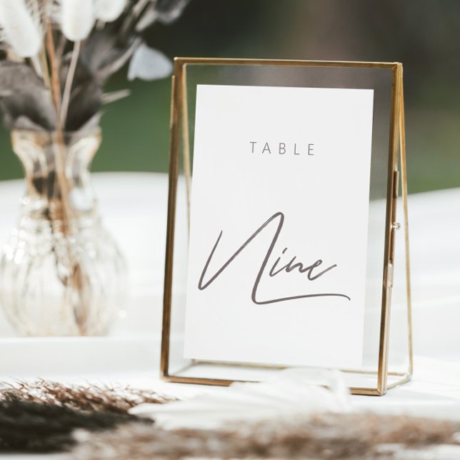 Número Simples de Tabela de Casamento de Caligrafi (Elegant Budget Calligraphy Wedding Table Number)