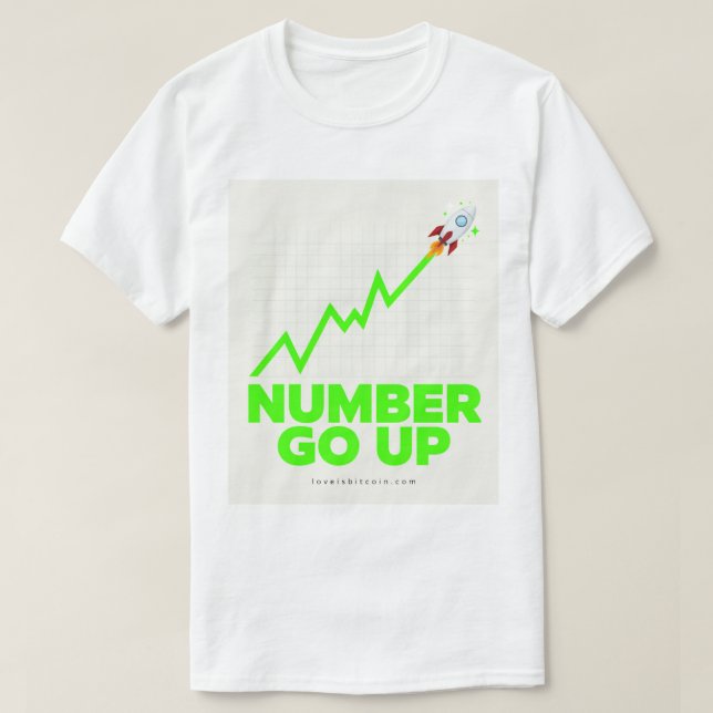 NÚMERO SOBE - Camiseta do Meme do Bitcoin (Frente do Design)