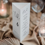 Número triplo da tabela de menus preto e branco El<br><div class="desc">Menu de casamento triplo e número da mesa: tudo em um, basta dobrar a folha de papel em 3 para obter o menu de pé. Uma tipografia moderna e um tema clássico preto e branco para a sua papelaria de casamento: escolha esta suíte de casamento simples e elegante. Totalmente personalizável:...</div>