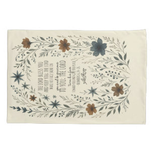 Números 6:24–26 Bênção Sacerdotal Floral Vintage