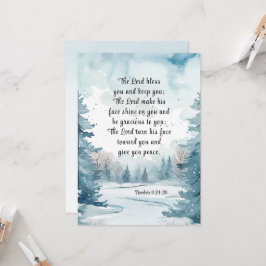 Números 6 Lord Bless You Bíblia Winter Flat Card