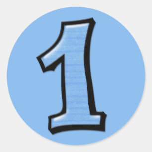 Números de bobo 1 adesivo azul