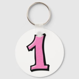 Números de Bobo 1 Chaveiro rosa