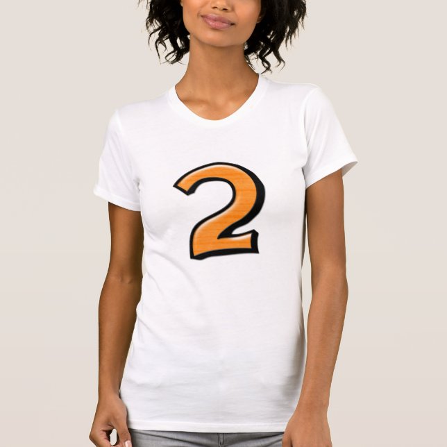 Números de Bobo 2 Camiseta laranja feminino (Frente)