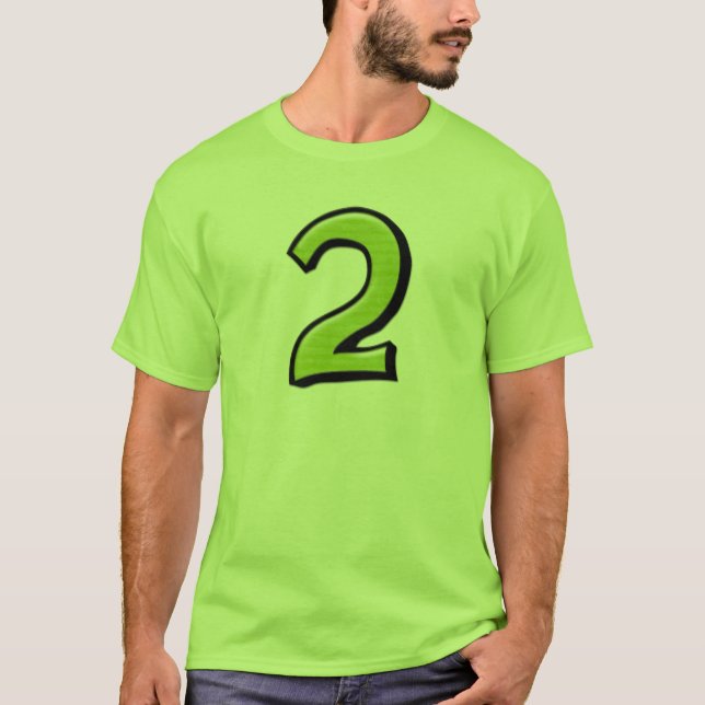 Números de bobo 2 T-shirt verde masculino (Frente)