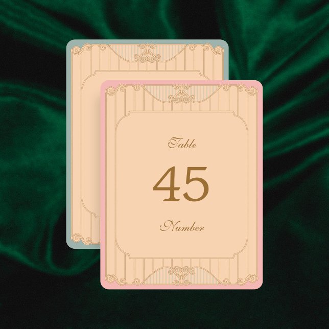 Números de Mesa de Casamento Art Nouveau Ornamenta (Criador carregado)
