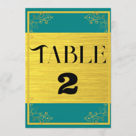 Números de Mesa de Casamento Azul Escuro Verde Ele