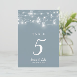 Números de Mesa de Casamento com Luzes de Corda Rú