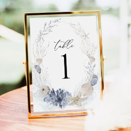 Números de Mesa de Casamento de Concha de Praia Az