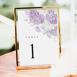 Números de Mesa de Casamento Floral Lilás Lavanda