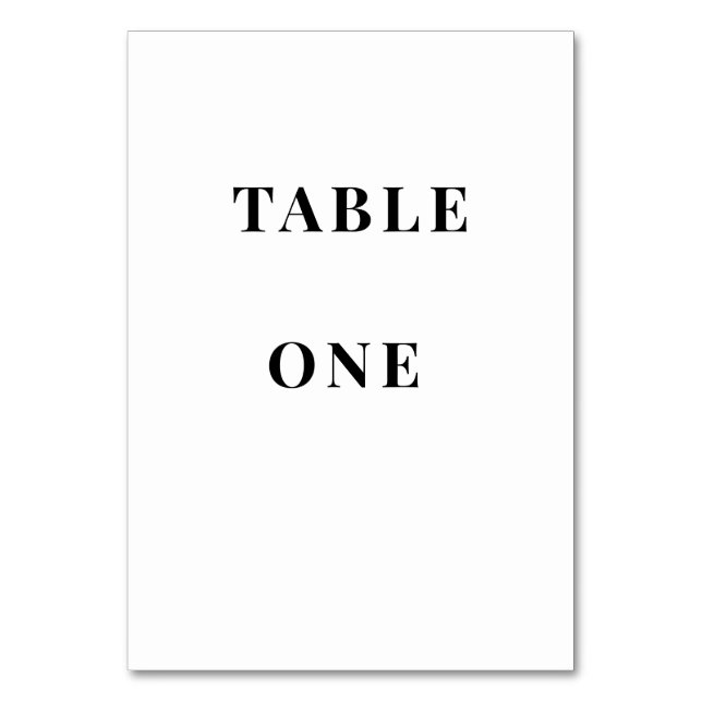 Números de Mesa de Casamento Minimalista | Cartões (Frente)