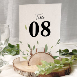 Números de Mesa de Casamento Rustic Cotton Greener