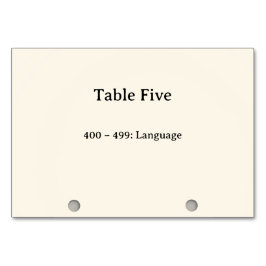 Números de Mesa do Catálogo de Cartões do Sistema